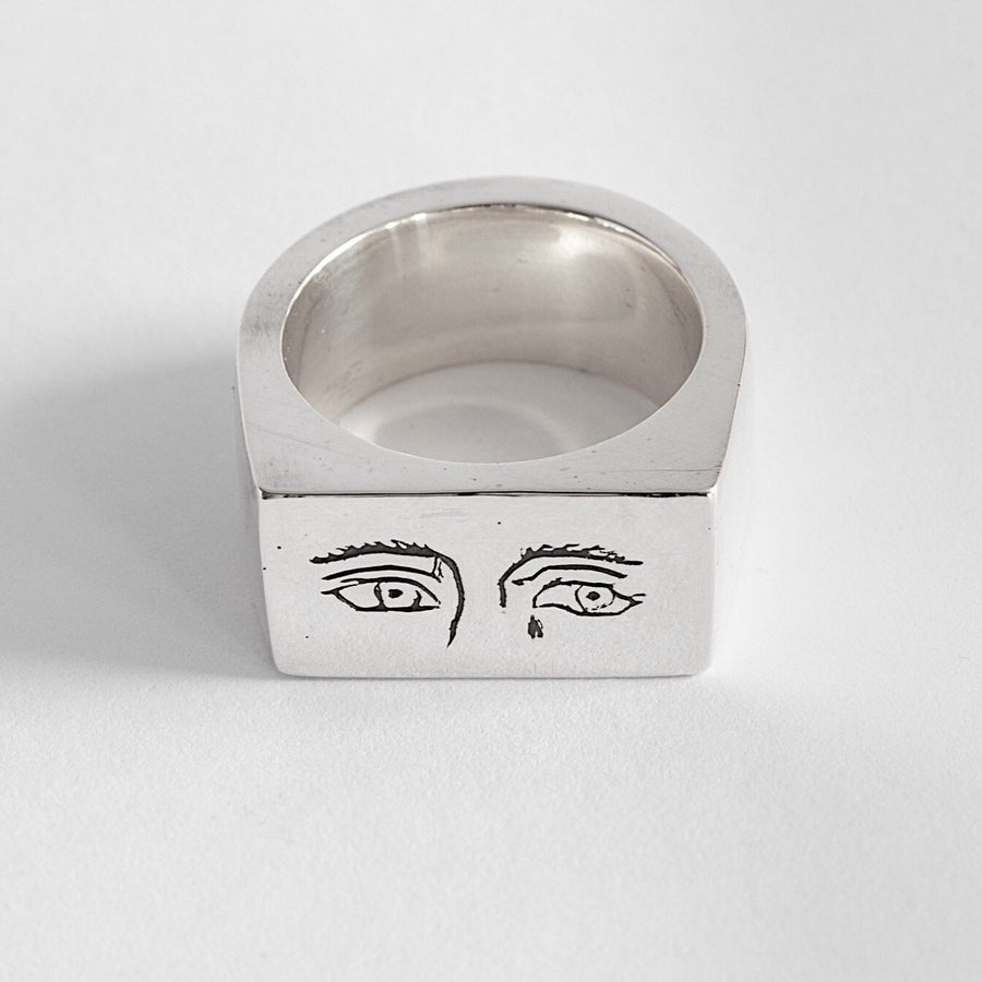 Sad Eyes Silver Ring